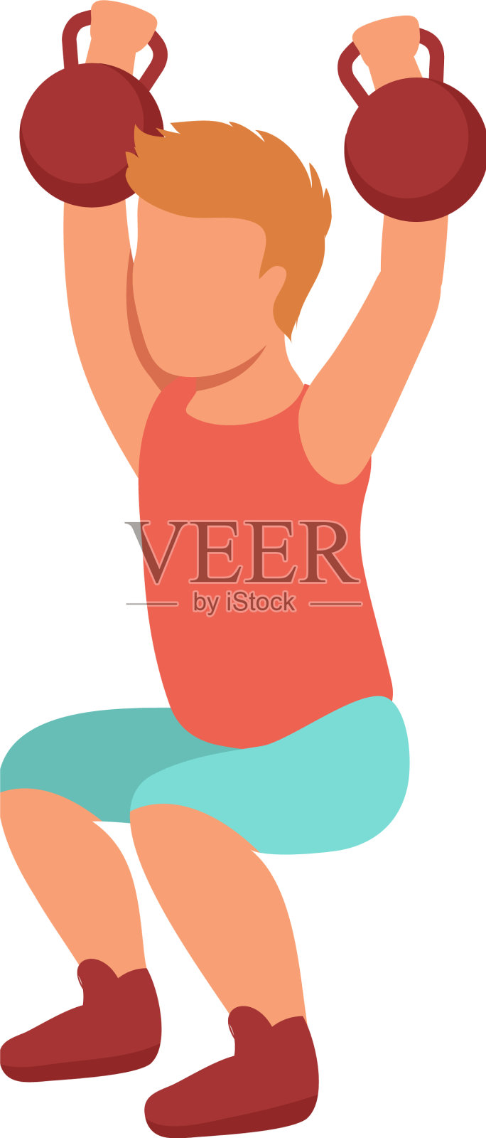 男孩举哑铃作文设计元素图片