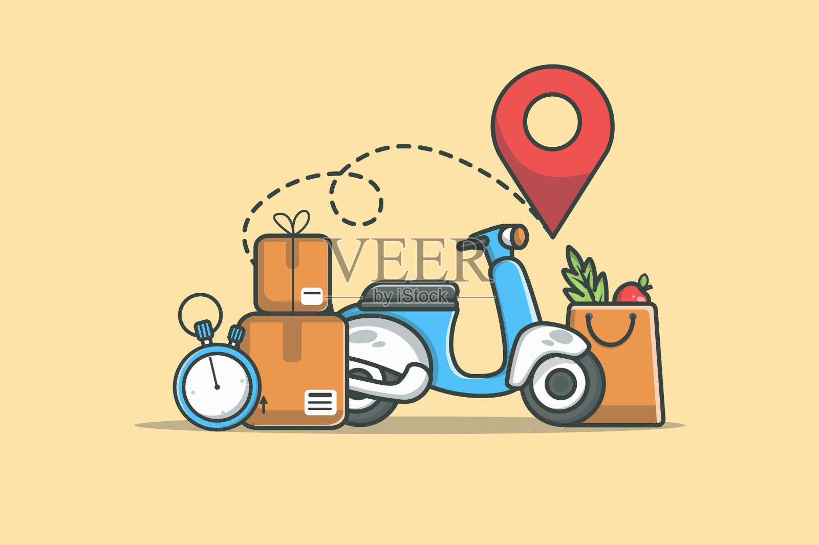 扁线设计中传递服务理念插画图片素材