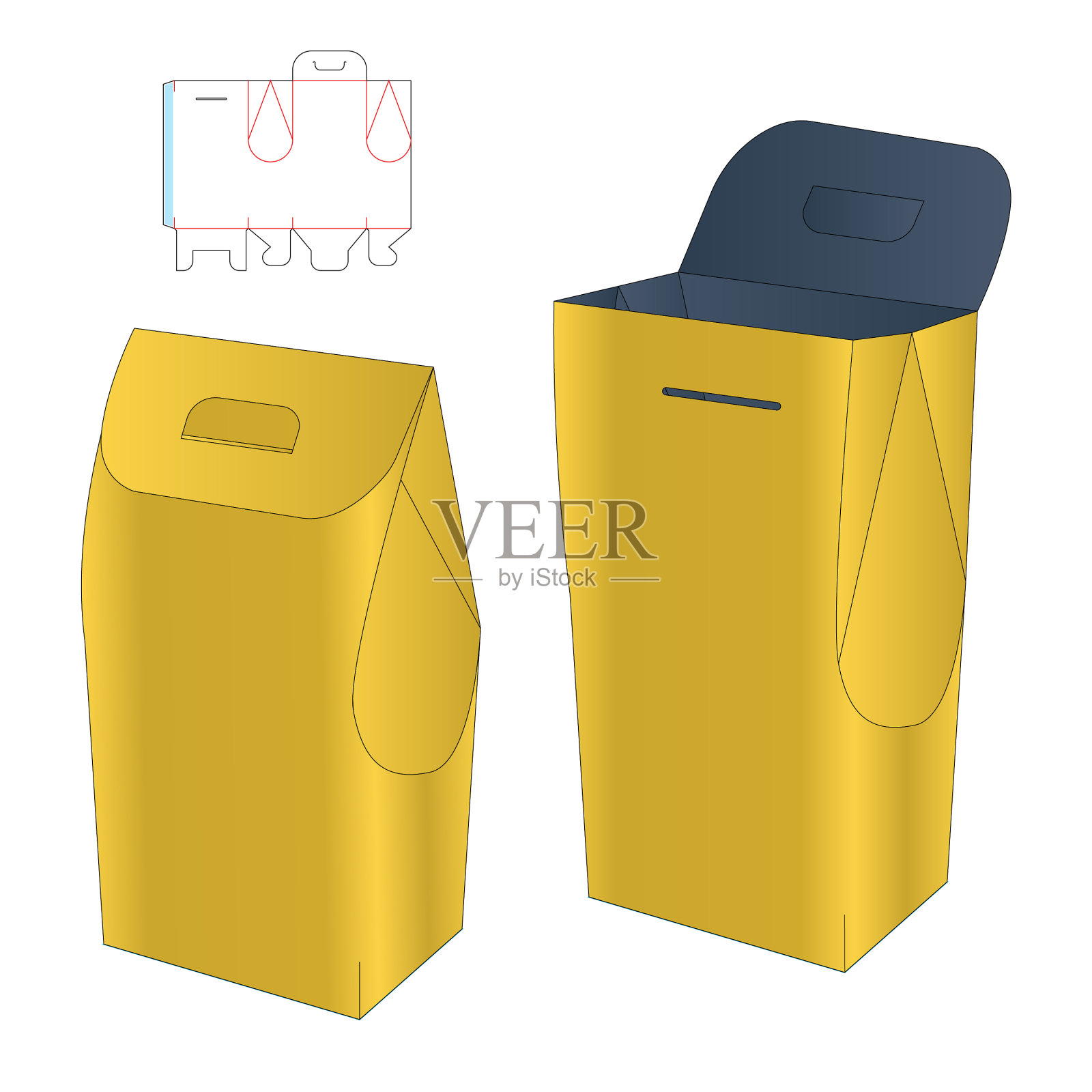 盒子包装模切模板设计3d模型设计模板素材