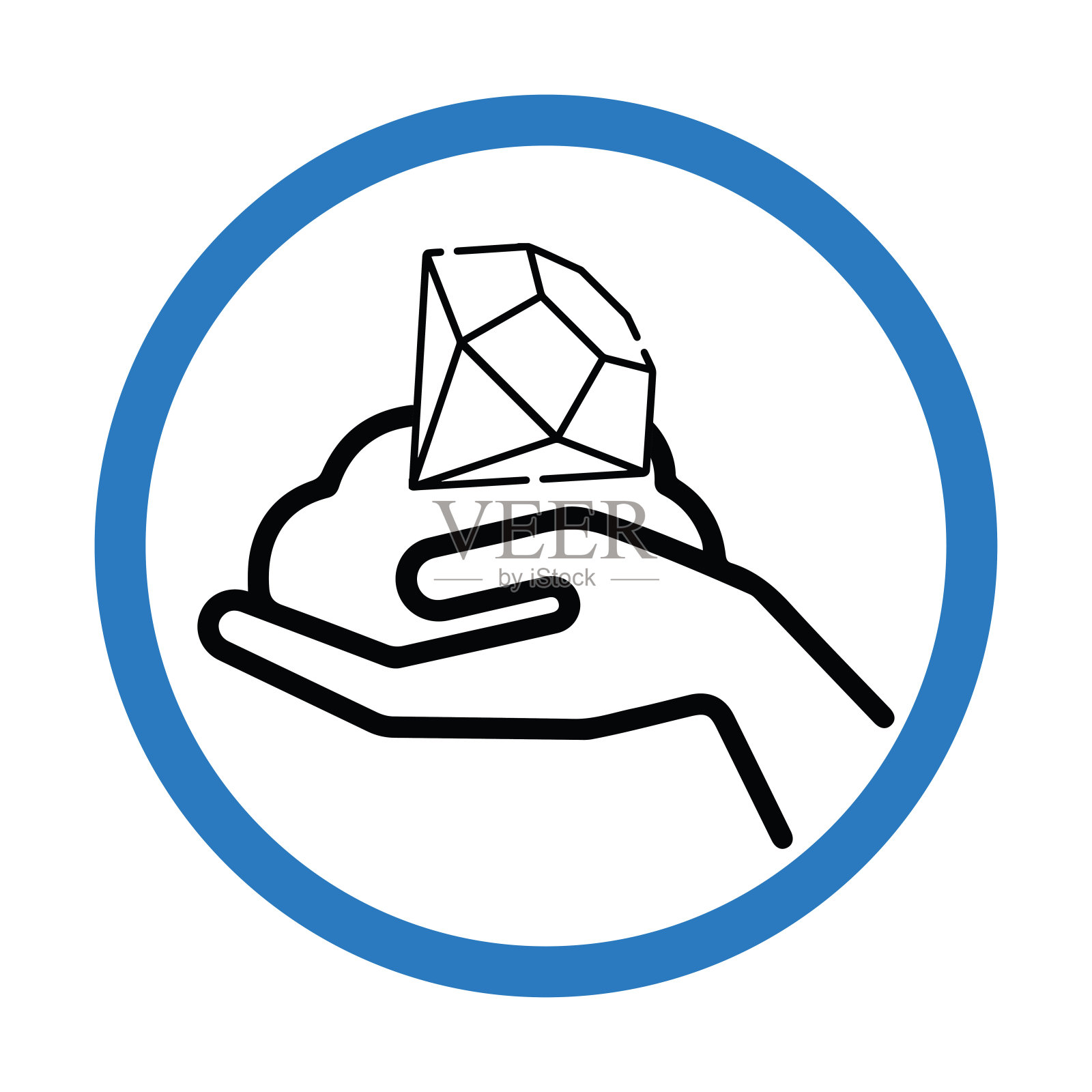 钻石发现或采矿筛网图标插画图片素材