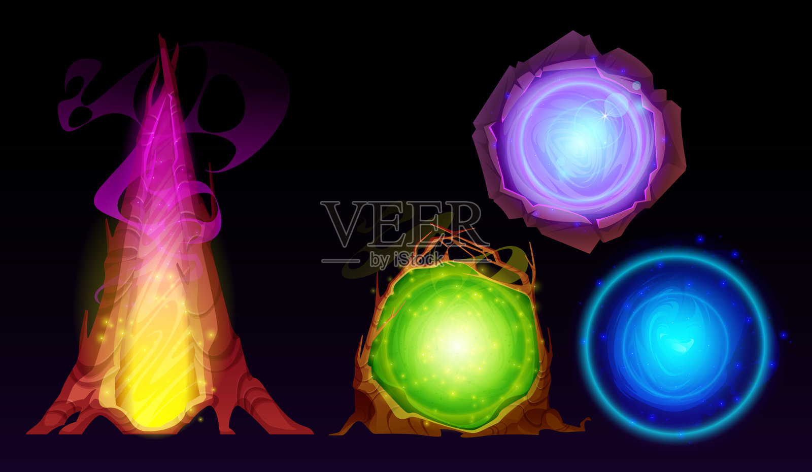 魔幻门户幻想传送童话设定插画图片素材