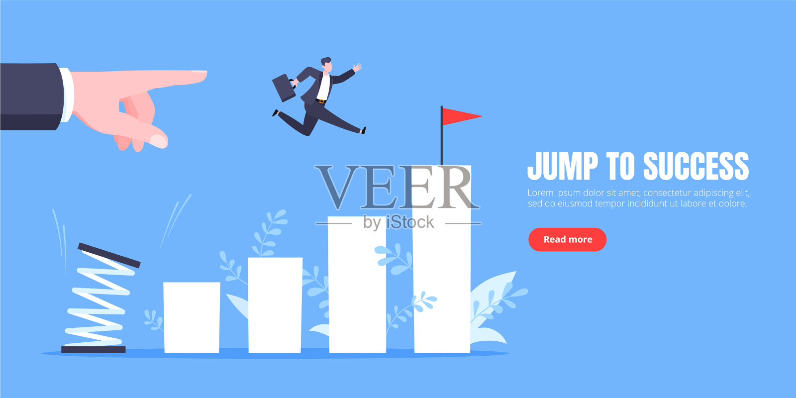 商业导师帮助提高职业生涯与插画图片素材