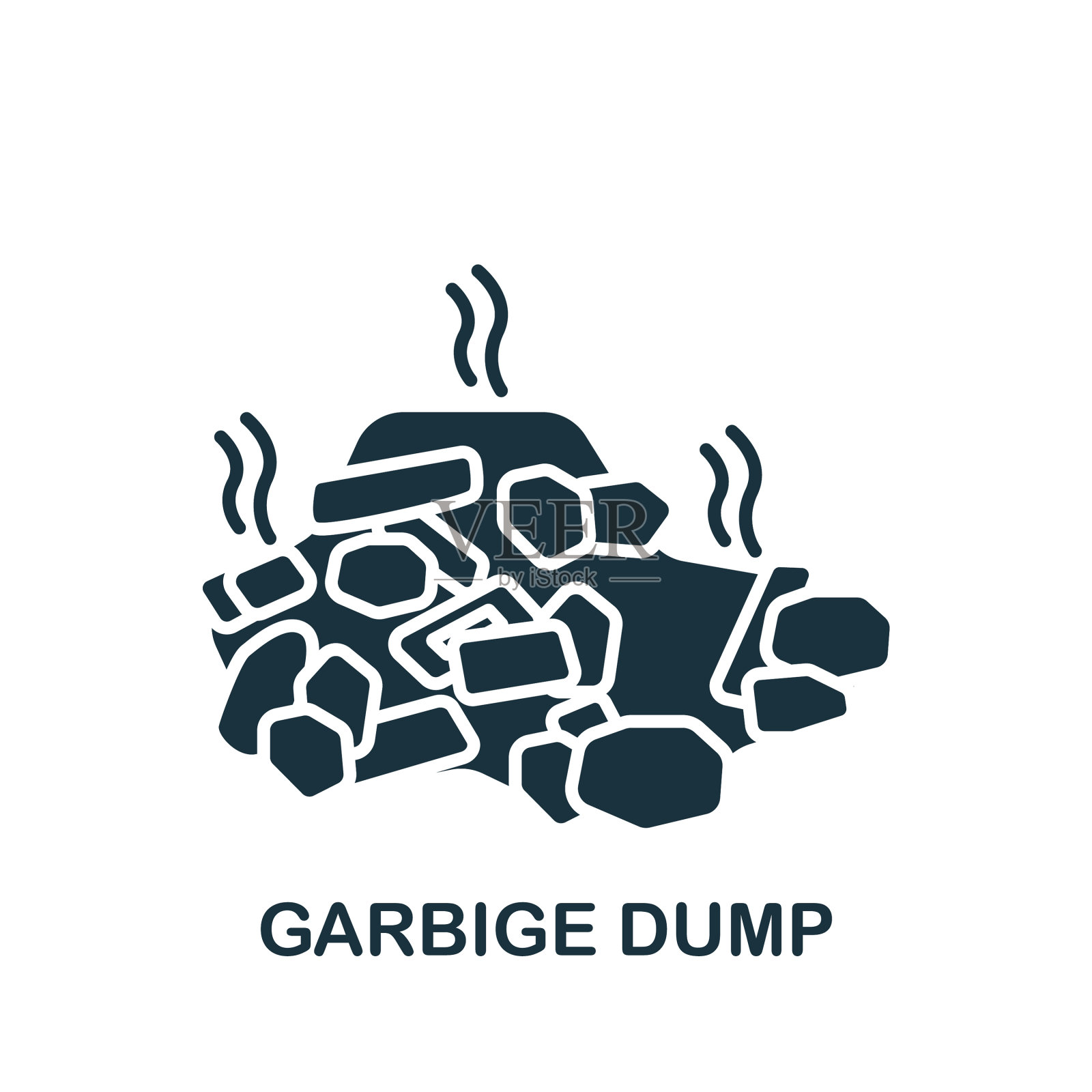 Garbige转储图标单色简单图标为插画图片素材