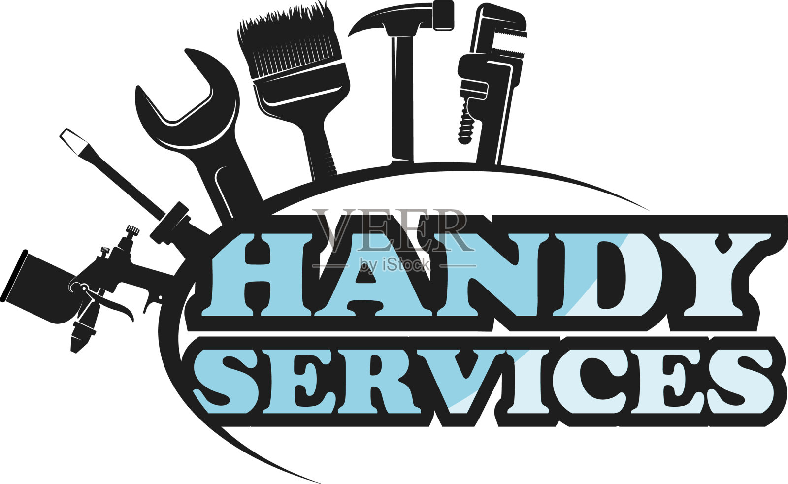 手工服务和维修标志设计元素图片