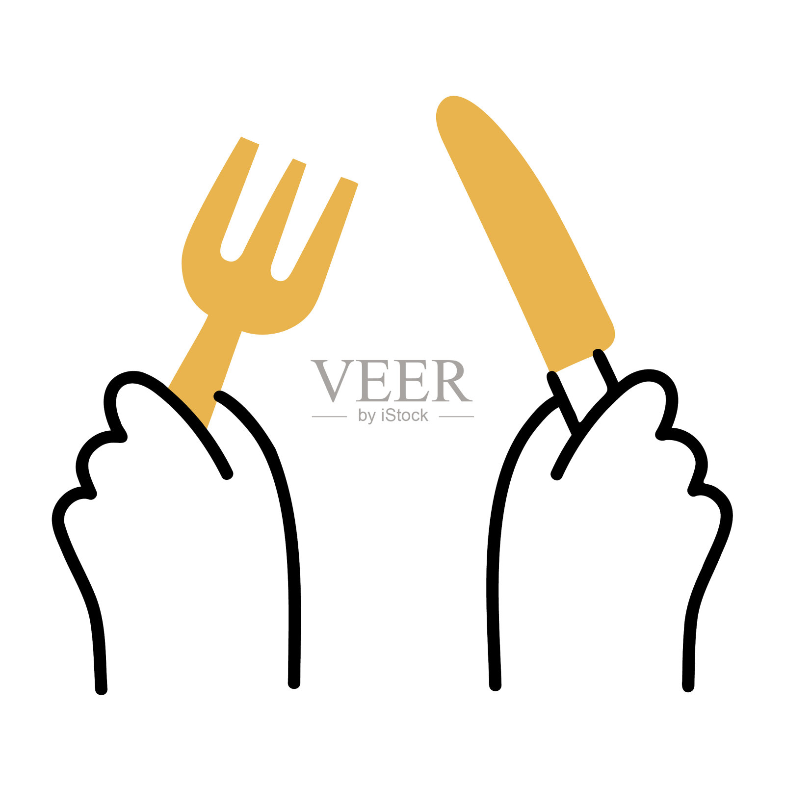 餐具、食物和饮料的涂鸦插画图片素材