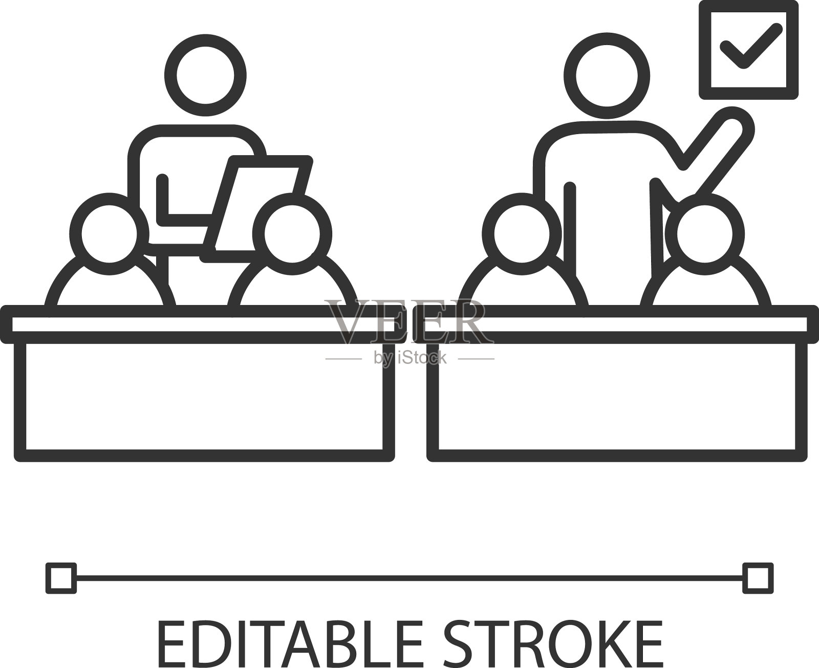 全纳教育课堂线性图标插画图片素材
