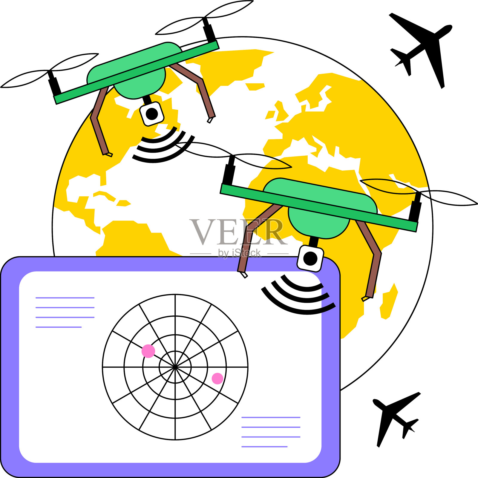 军用无人机的抽象概念设计元素图片