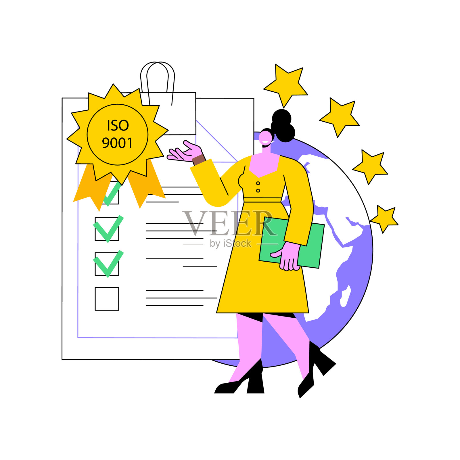 质量控制抽象概念标准设计元素图片