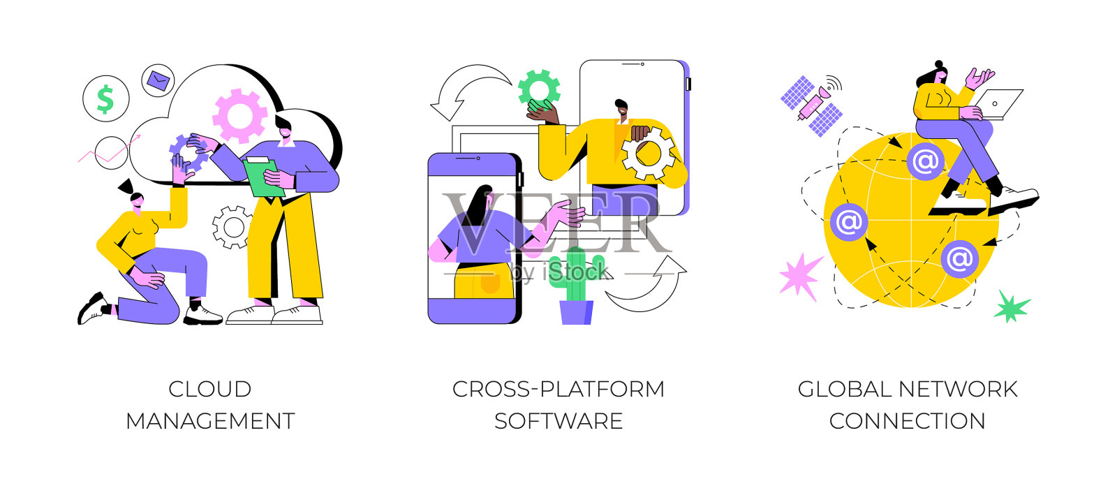 全球通信抽象概念插画图片素材
