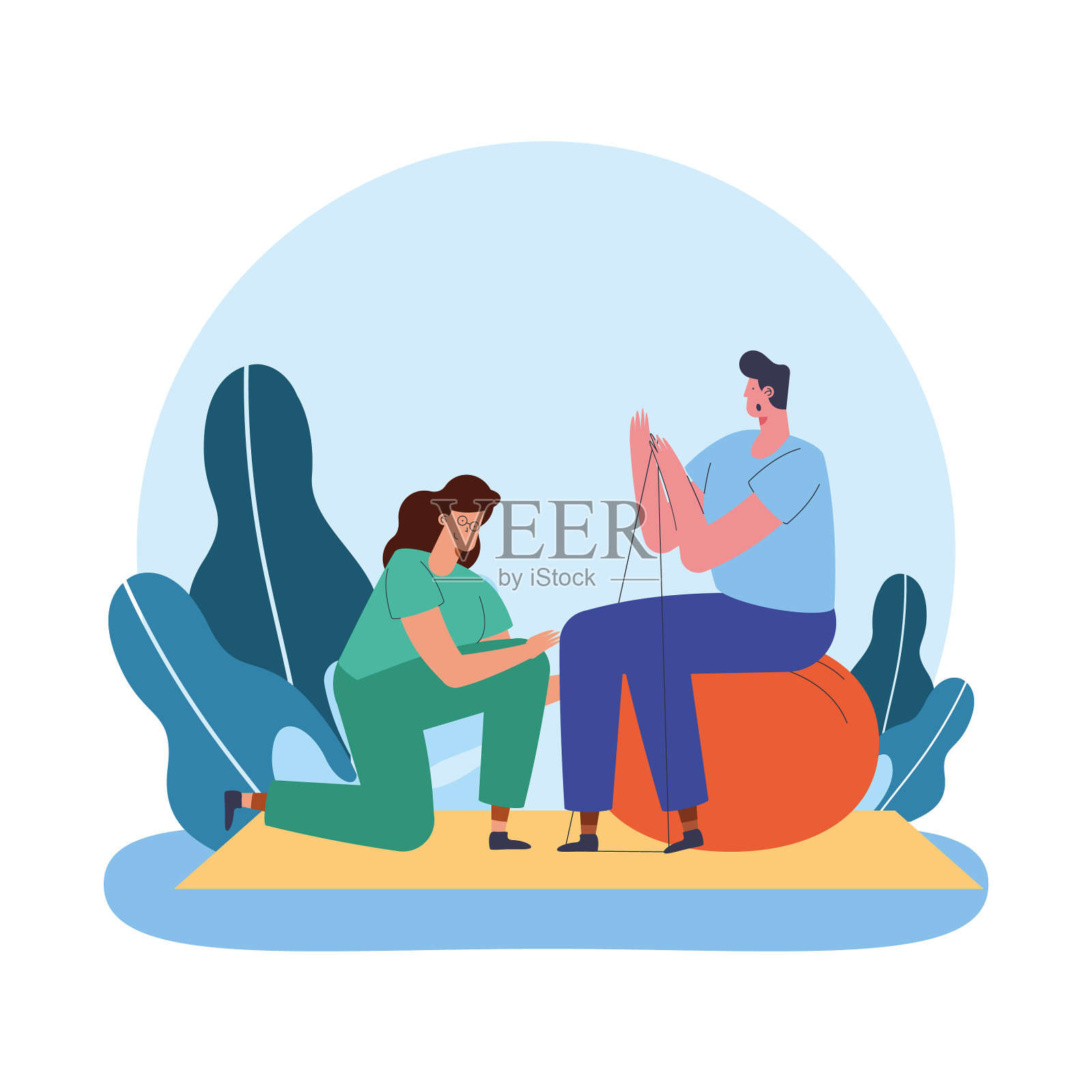 女治疗师的病人设计元素图片