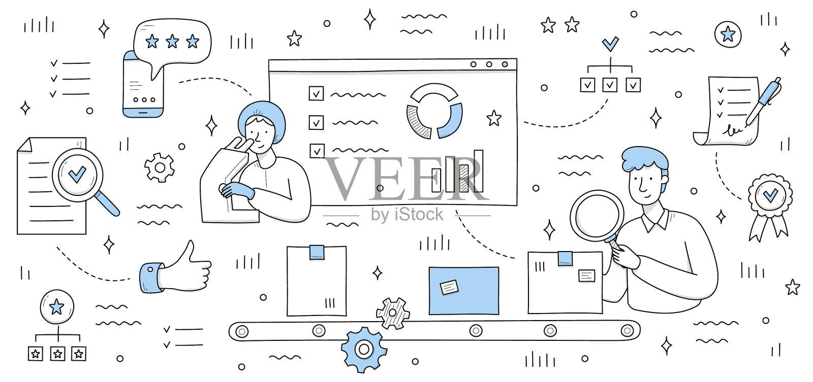 质量控制涂鸦背景插画图片素材