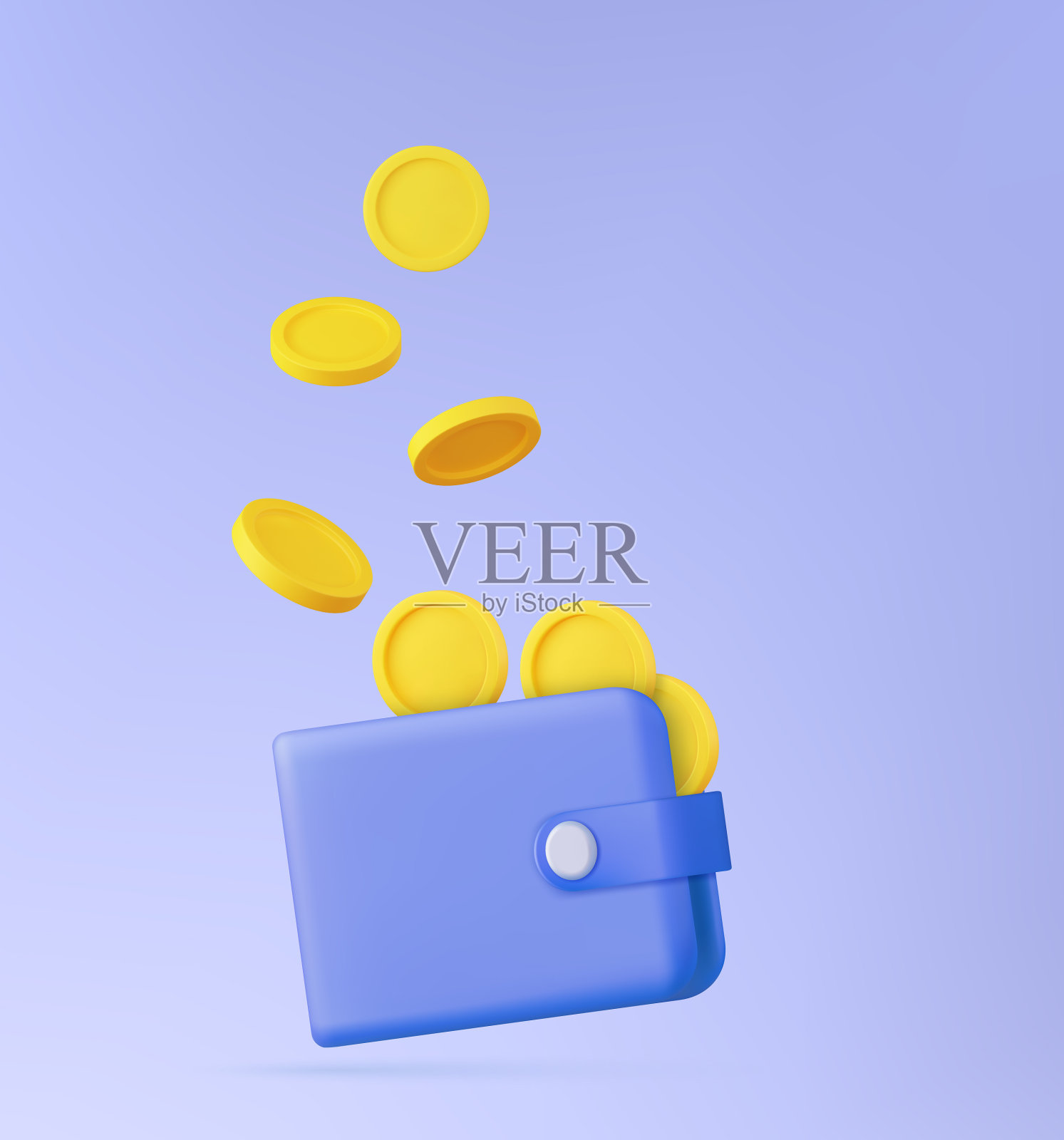 3d钱储蓄持有钱包插画图片素材