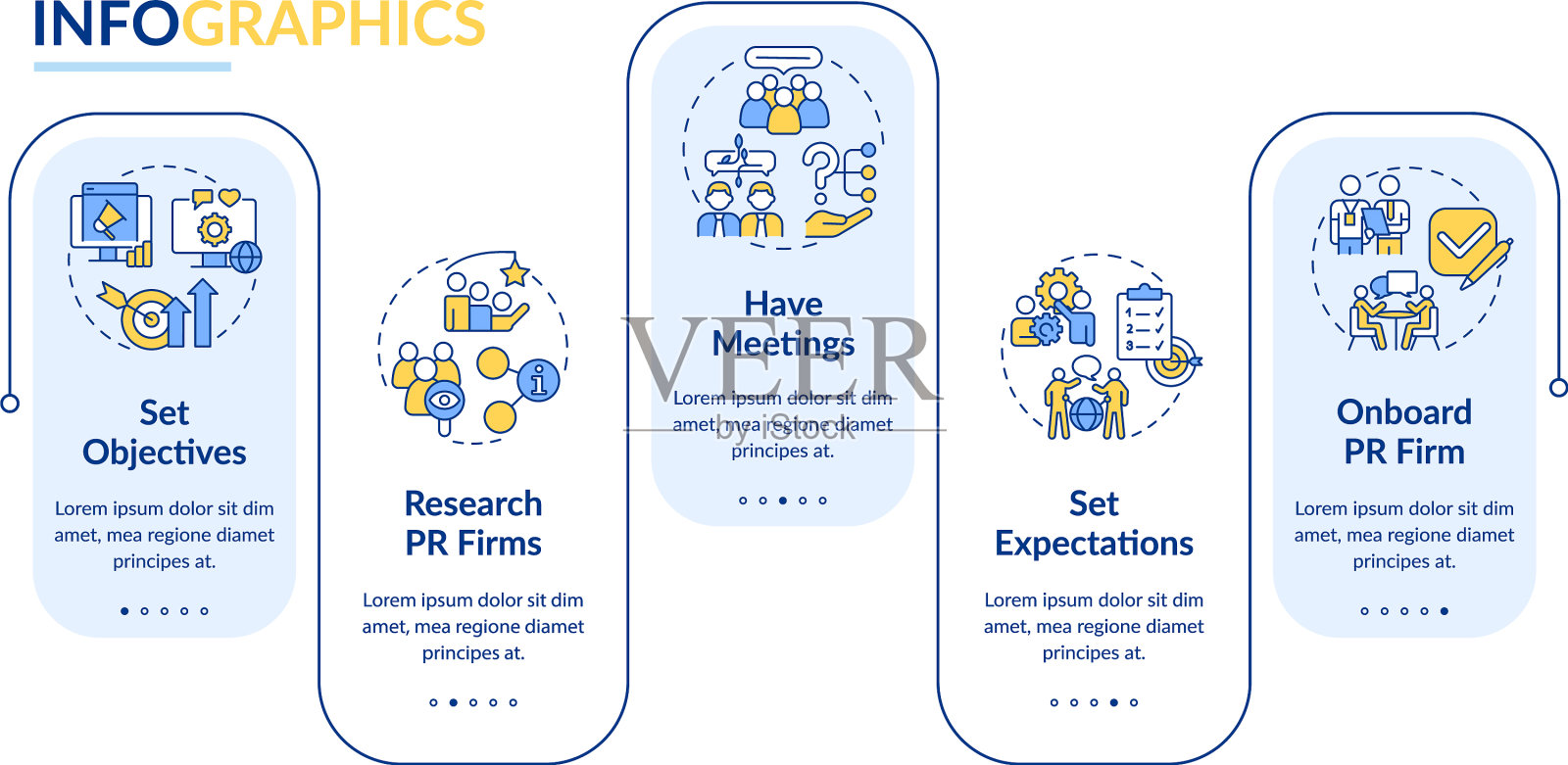 招聘公关公司矩形信息图表模板插画图片素材