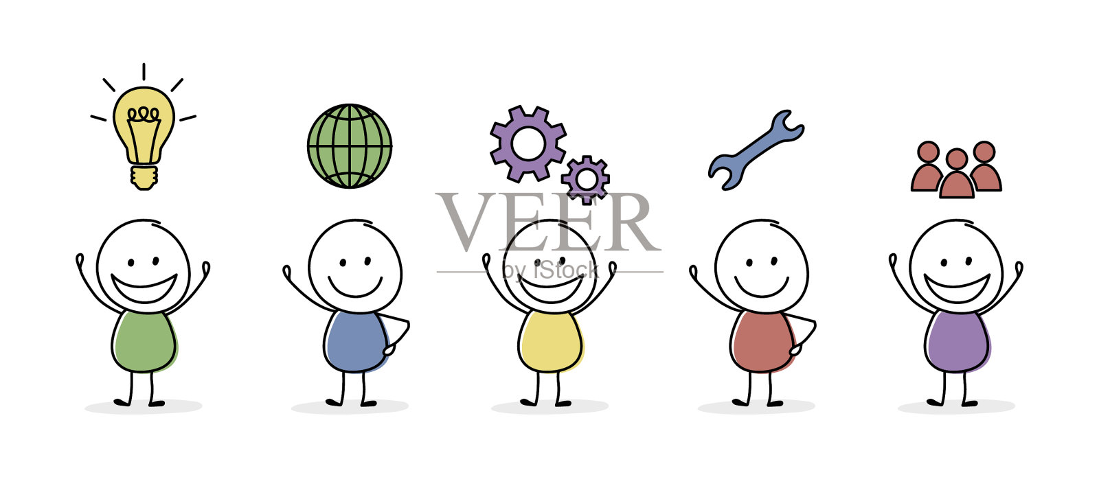 收集商业图标与有趣的stickman插画图片素材