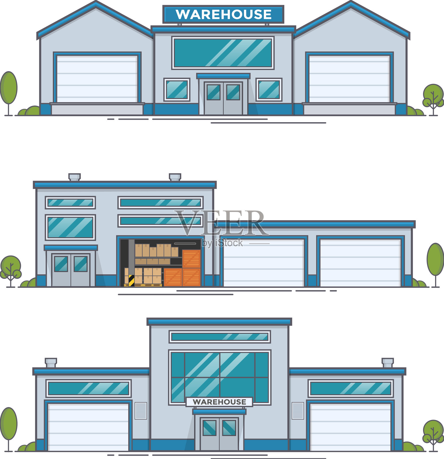 仓库外面的大仓库和设计模板素材