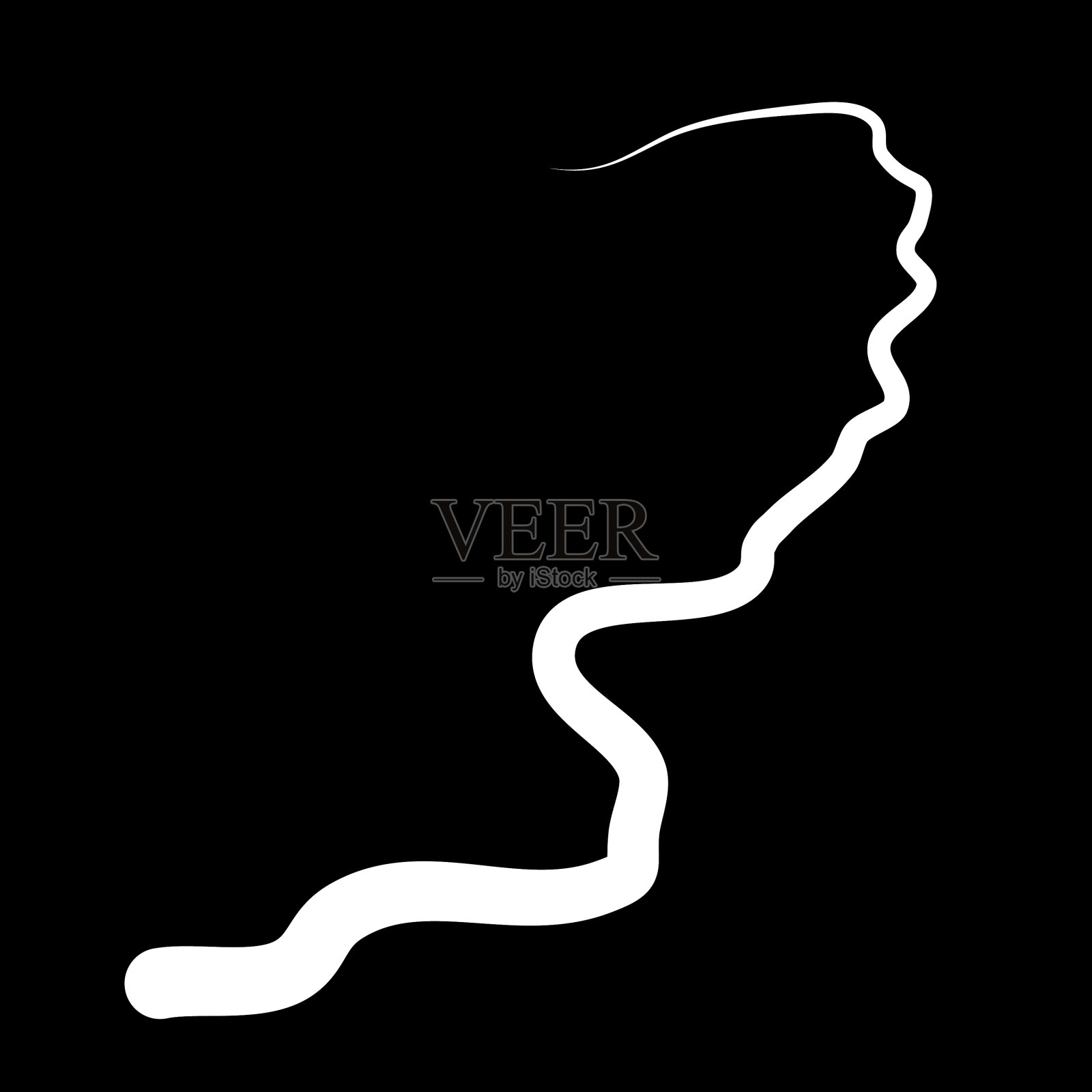 随意蜿蜒曲折的线条弯弯曲曲起伏插画图片素材