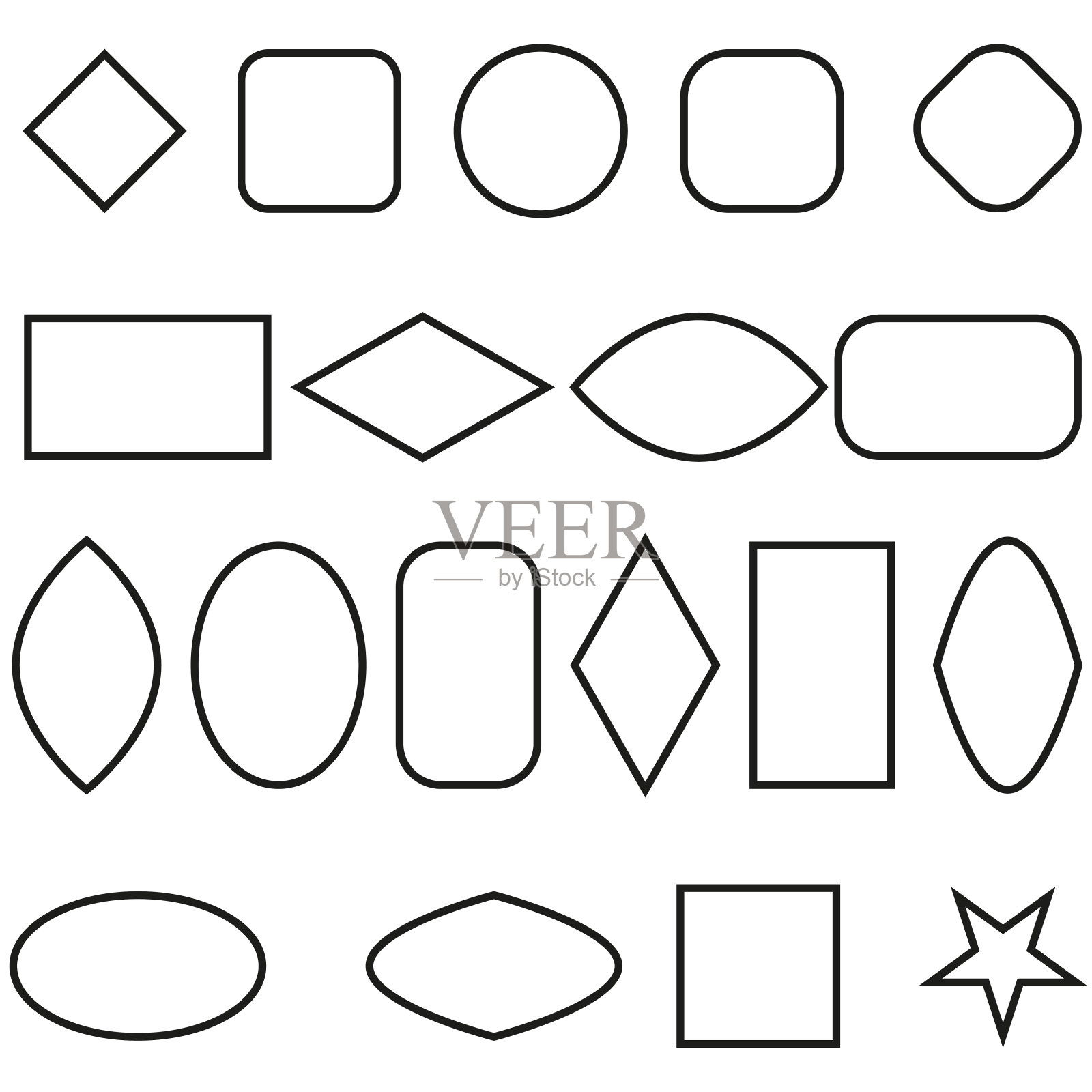 设置帧。简单的框架在素描风格。矢量插图。股票的形象。插画图片素材