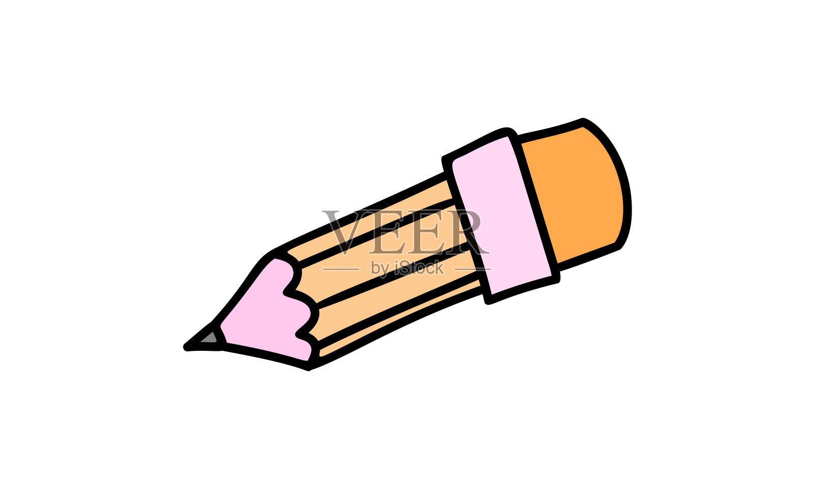 素描铅笔风格的涂鸦。创建一个图纸使用的概念。印在t恤或你的设计上插画图片素材