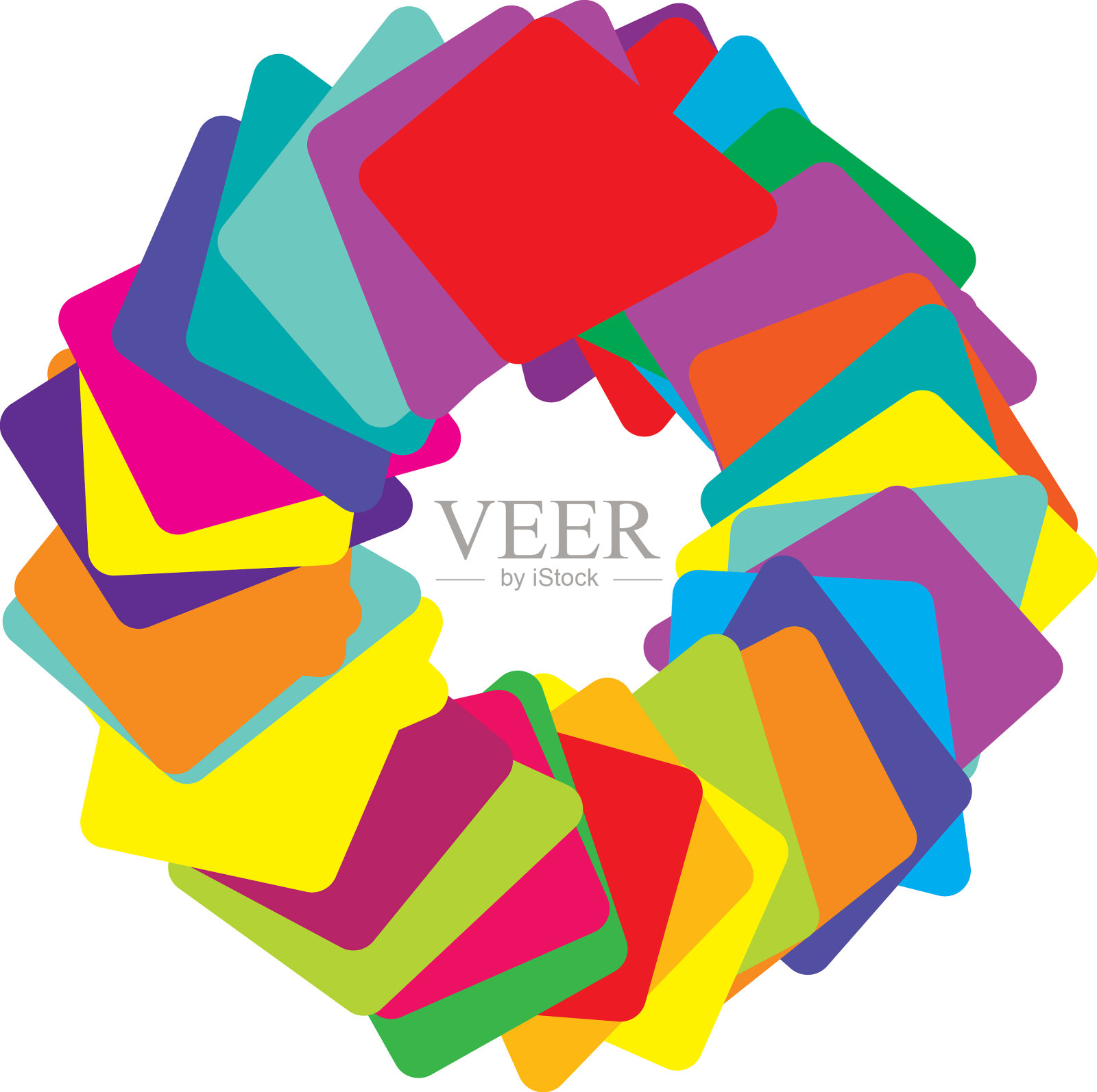 抽象随机几何圆径向单元图标素材