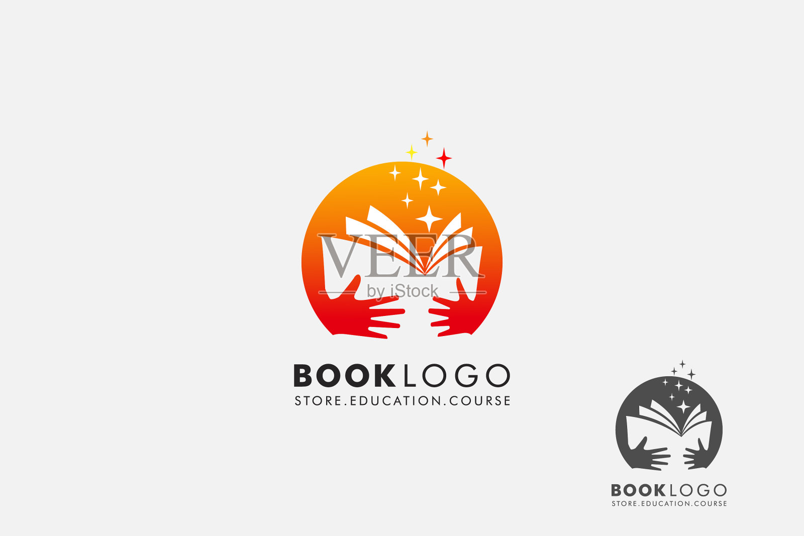 手保持开卷用星隔离圈插画图片素材