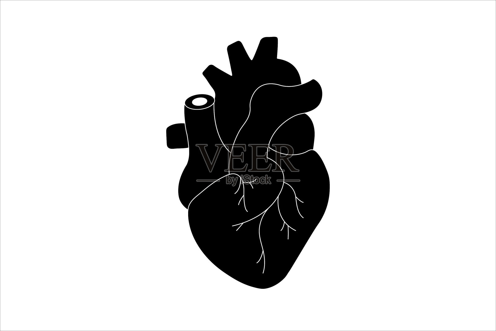 人心图标黑色插画图片素材