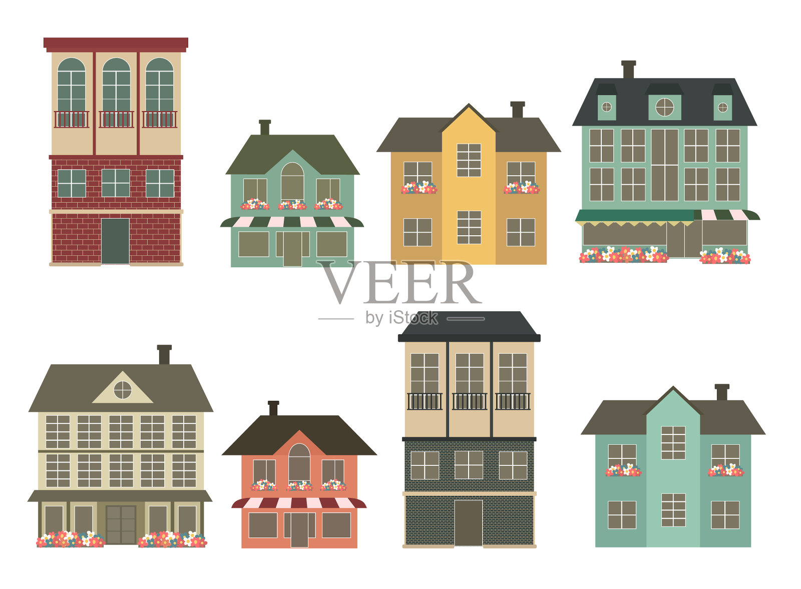 房屋设置插画图片素材