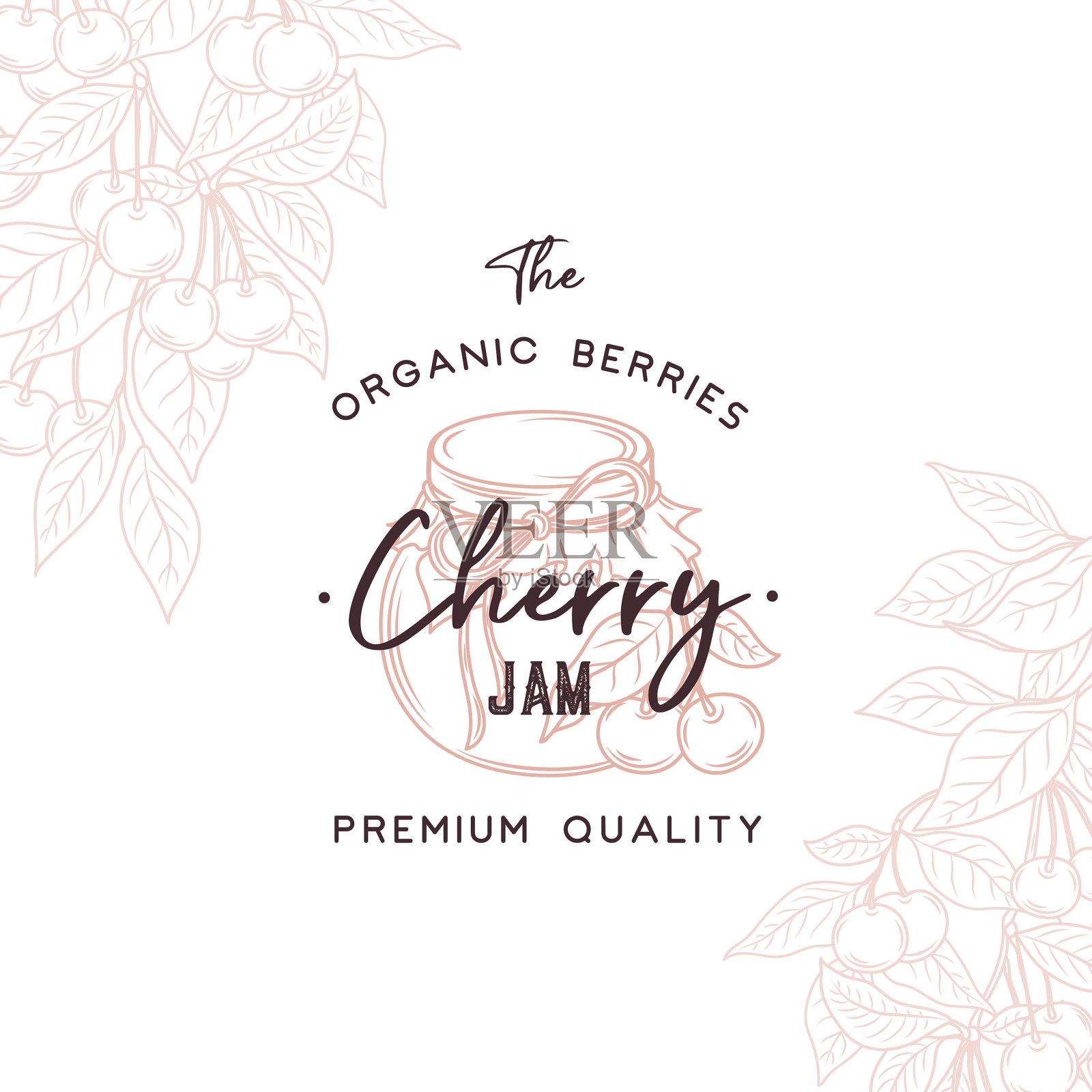 樱桃酱抽象的标志符号或标志插画图片素材