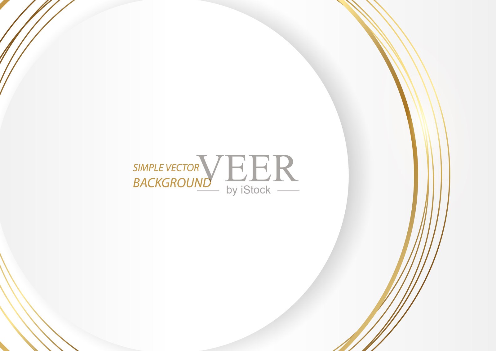 白色的圆圈与金线设计模板素材