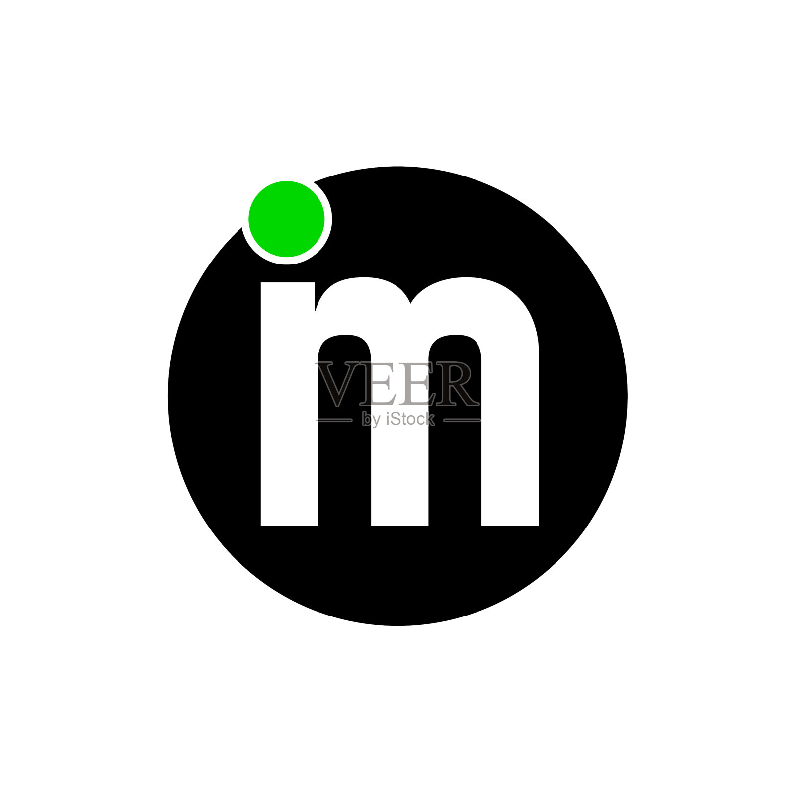 字母im在黑色固体圆形字母公司插画图片素材