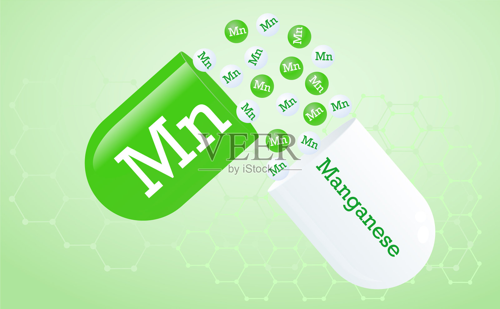 锰微量元素胶囊含锰元素插画图片素材