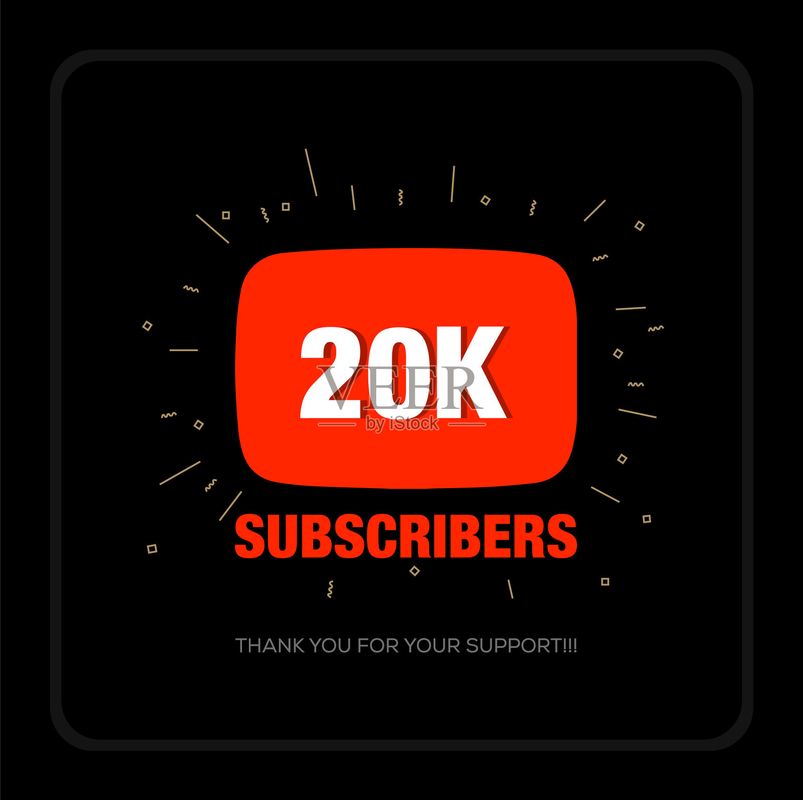 2万订户感谢发文感谢粉丝插画图片素材