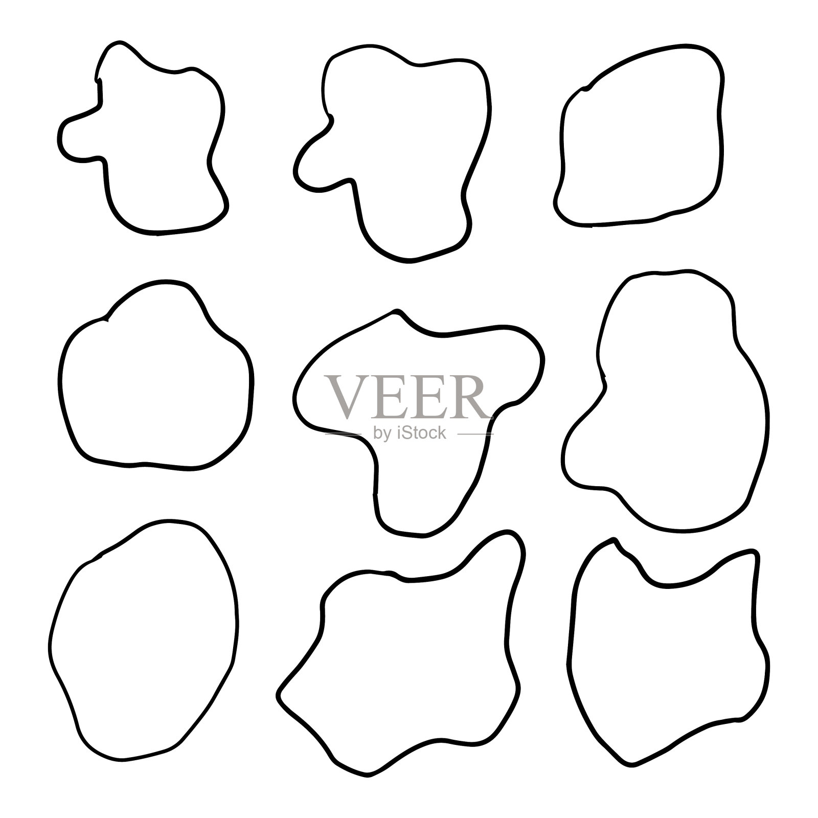 一组孤立的白色背景上的飞溅图标图标素材