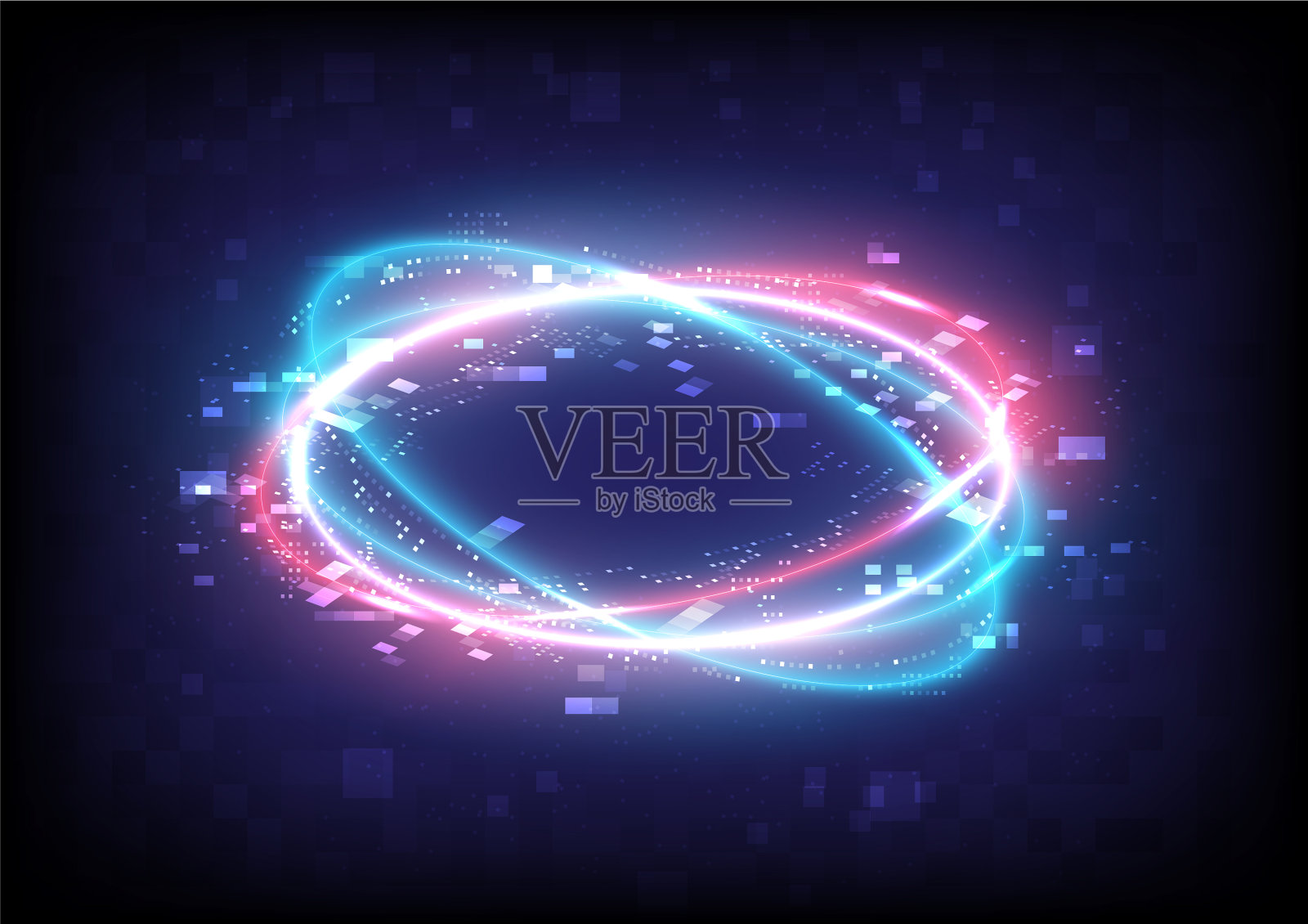 故障和像素技术发光旋光插画图片素材