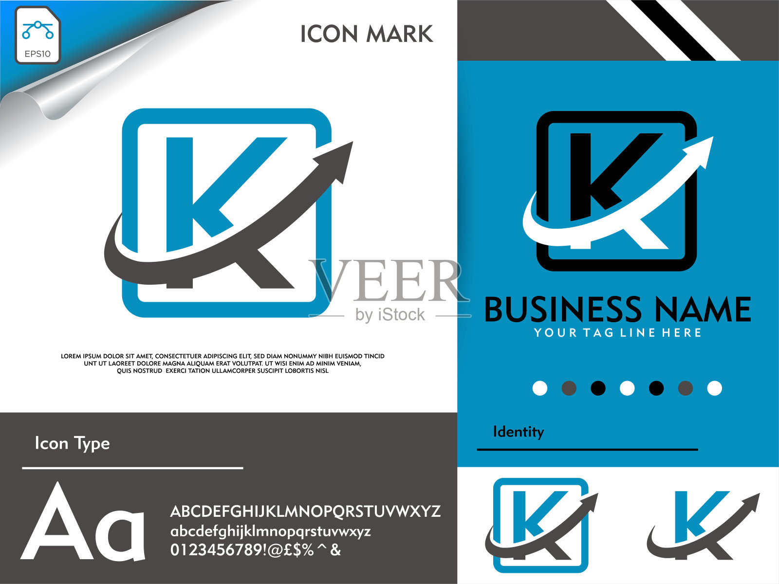 金融标志用字母k溢价矢量设计模板素材