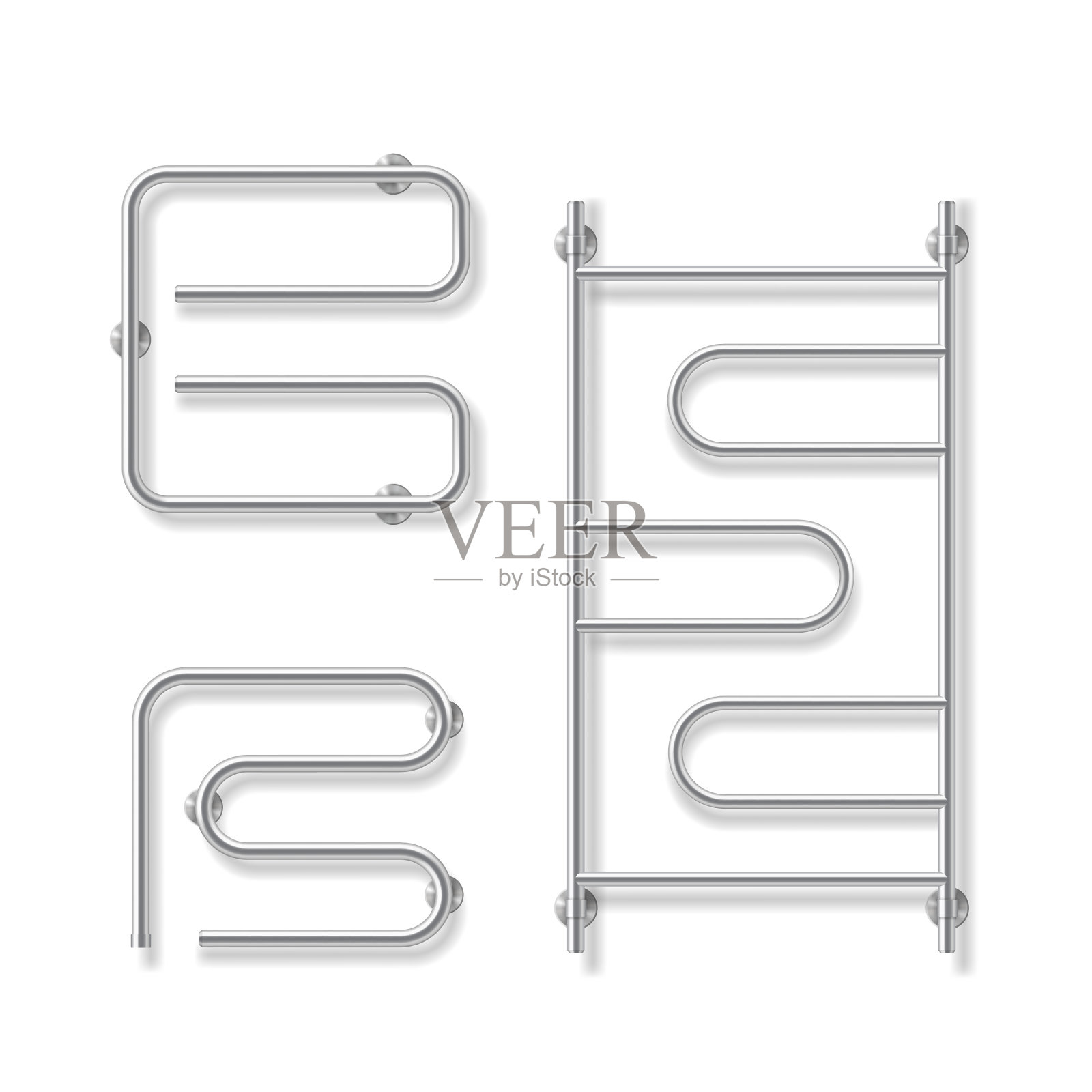 用于家庭浴室和卫生间的毛巾架设计元素图片