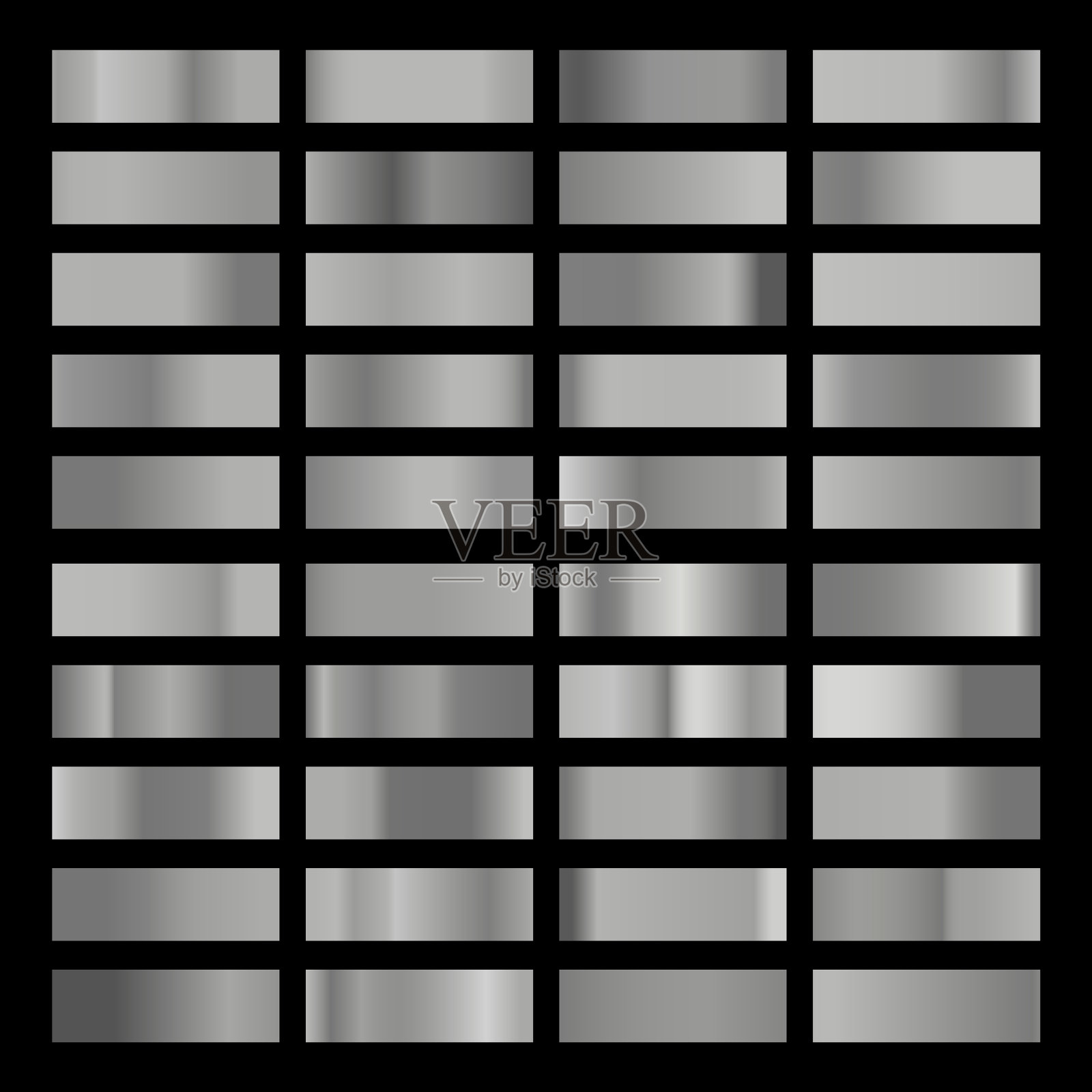 金属梯度收集与闪亮的银插画图片素材