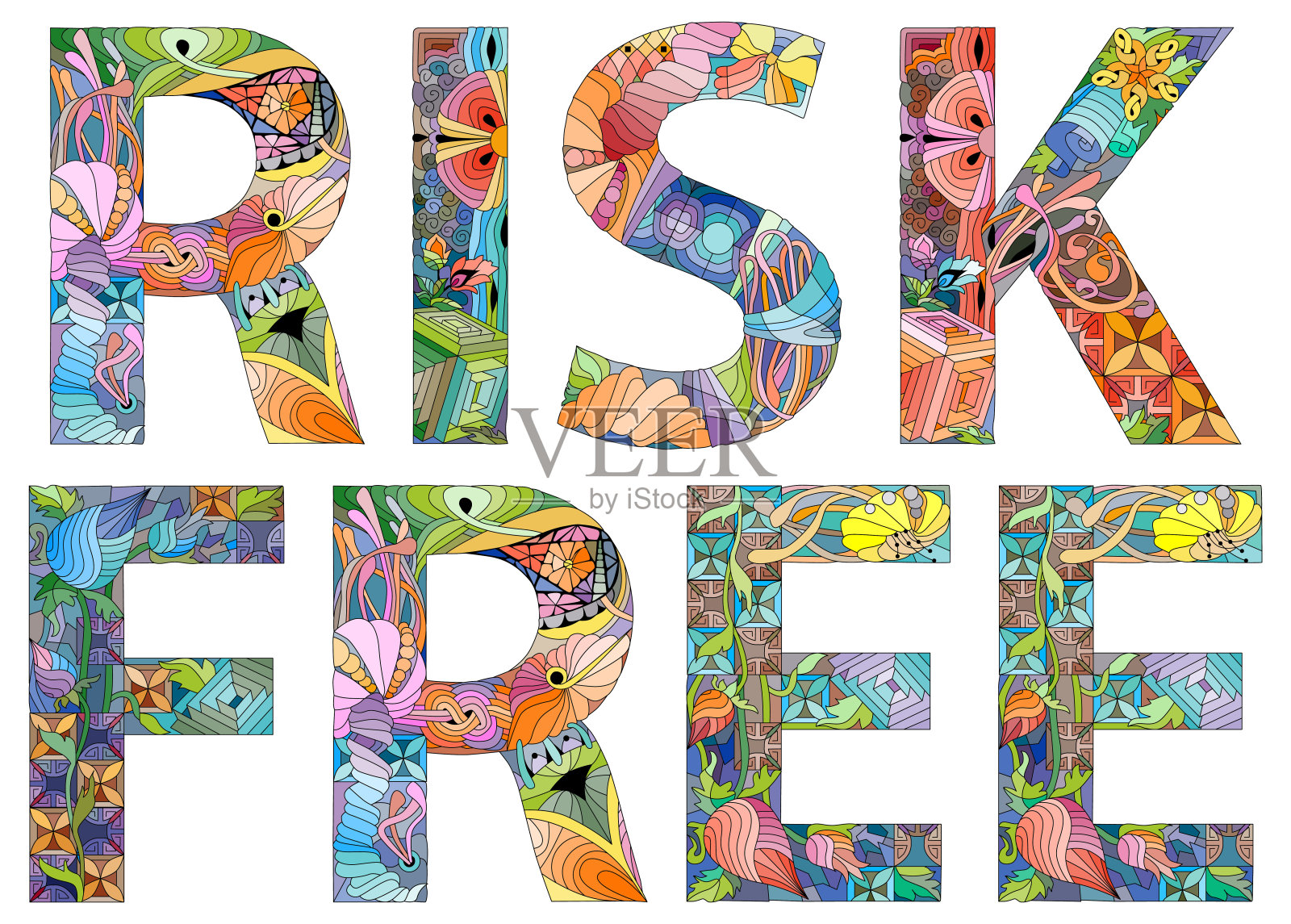 无风险。用于装饰的矢量装饰对象插画图片素材