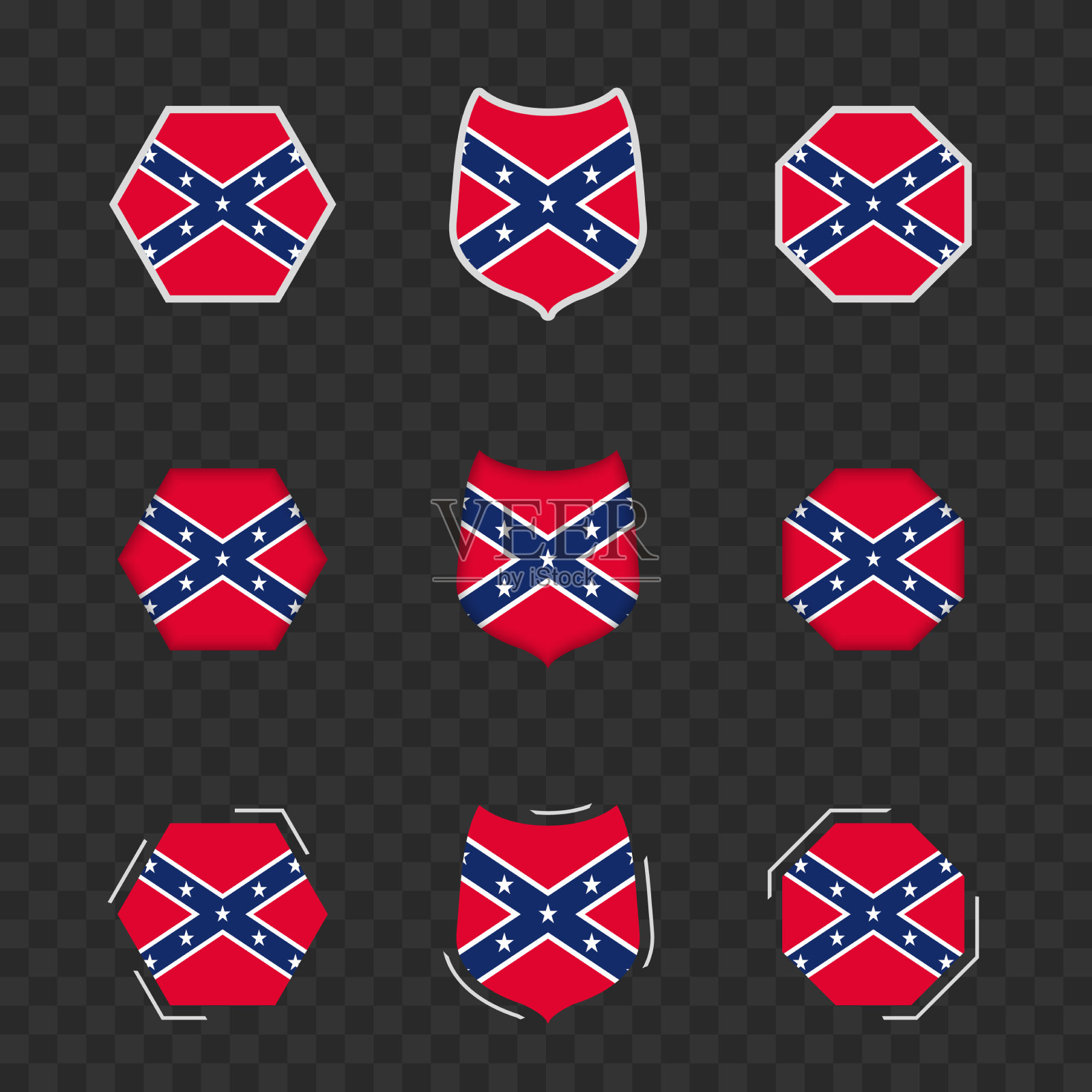 国家邦联的标志在黑暗中插画图片素材