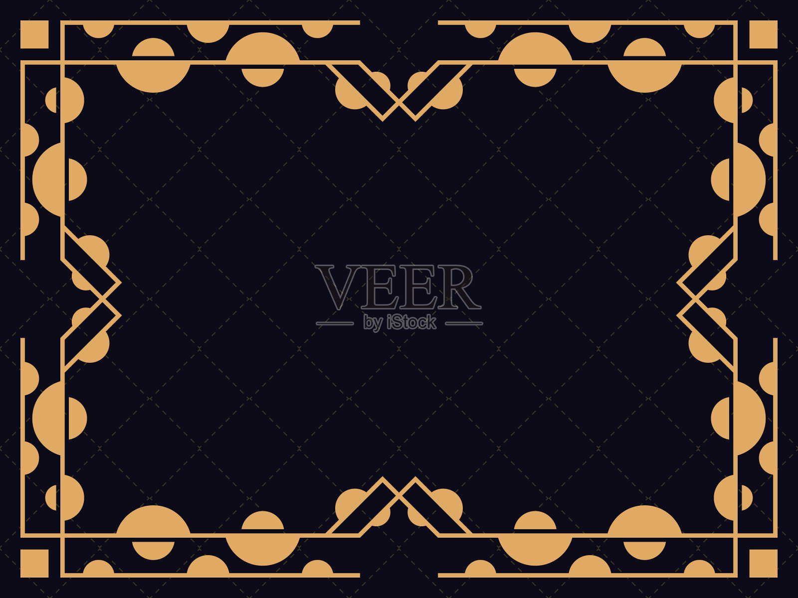 装饰艺术框架复古线性边界设计插画图片素材