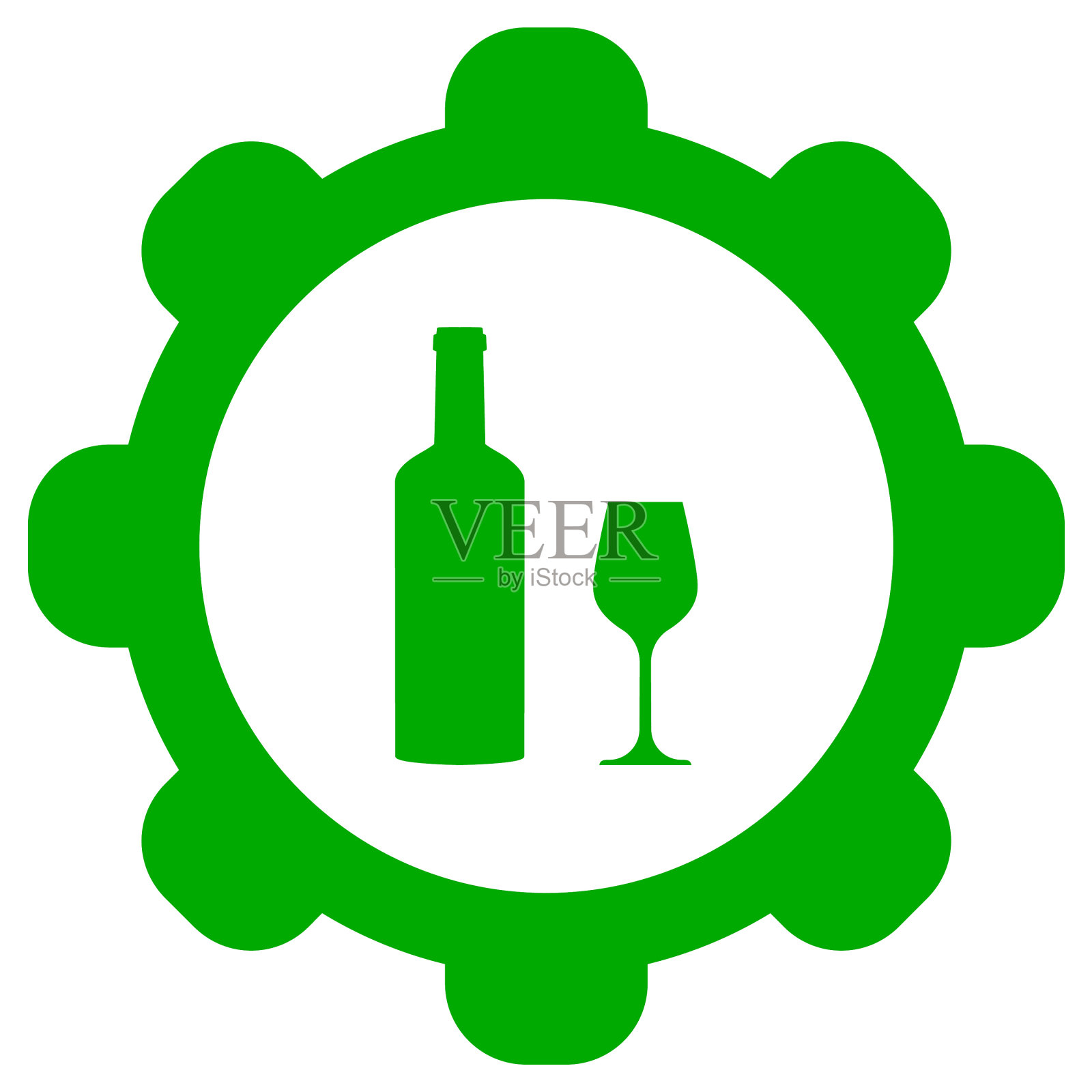 有玻璃和轮子的酒瓶图标素材