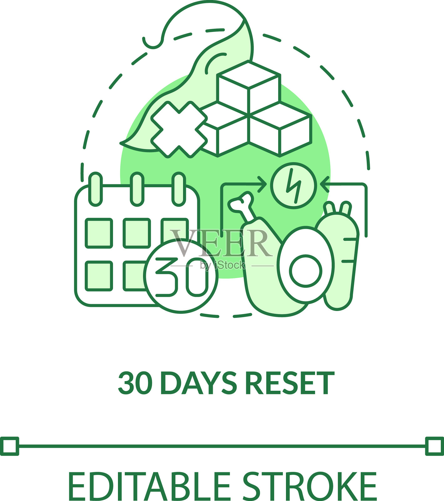 30天重置绿色概念图标图标素材