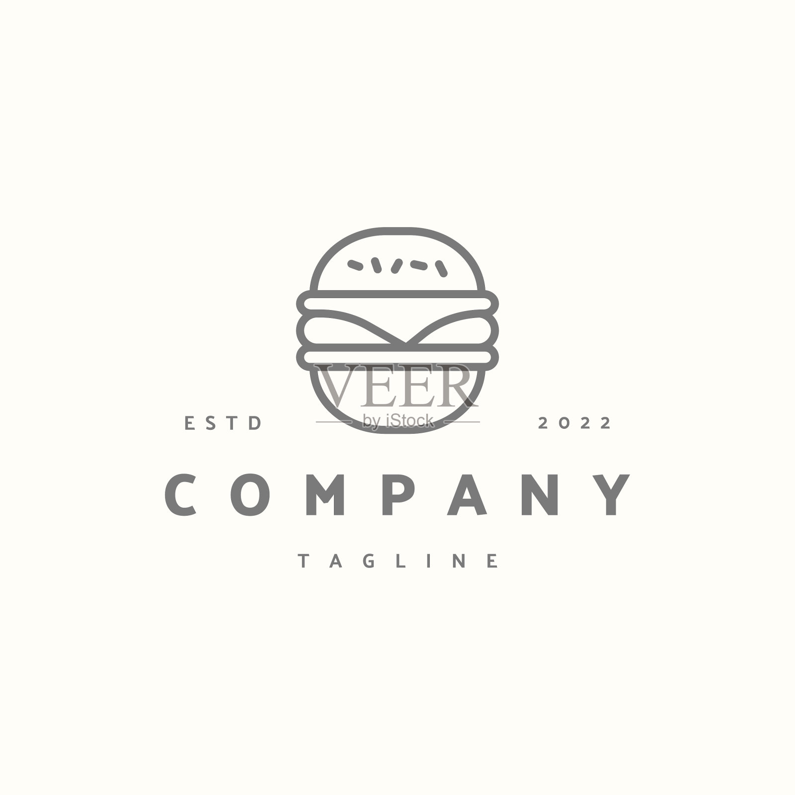 汉堡溢价图标标志标志嬉皮士的vintage插画图片素材