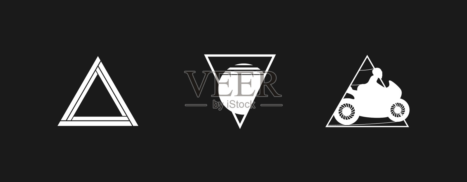 一套反波浪设计元素三角形图标素材