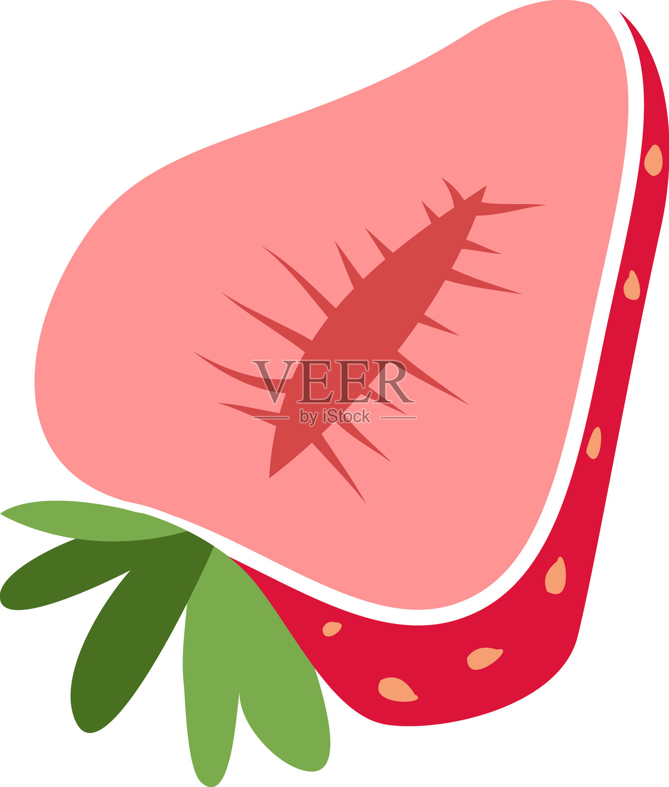 草莓半红熟浆果切图标设计元素图片