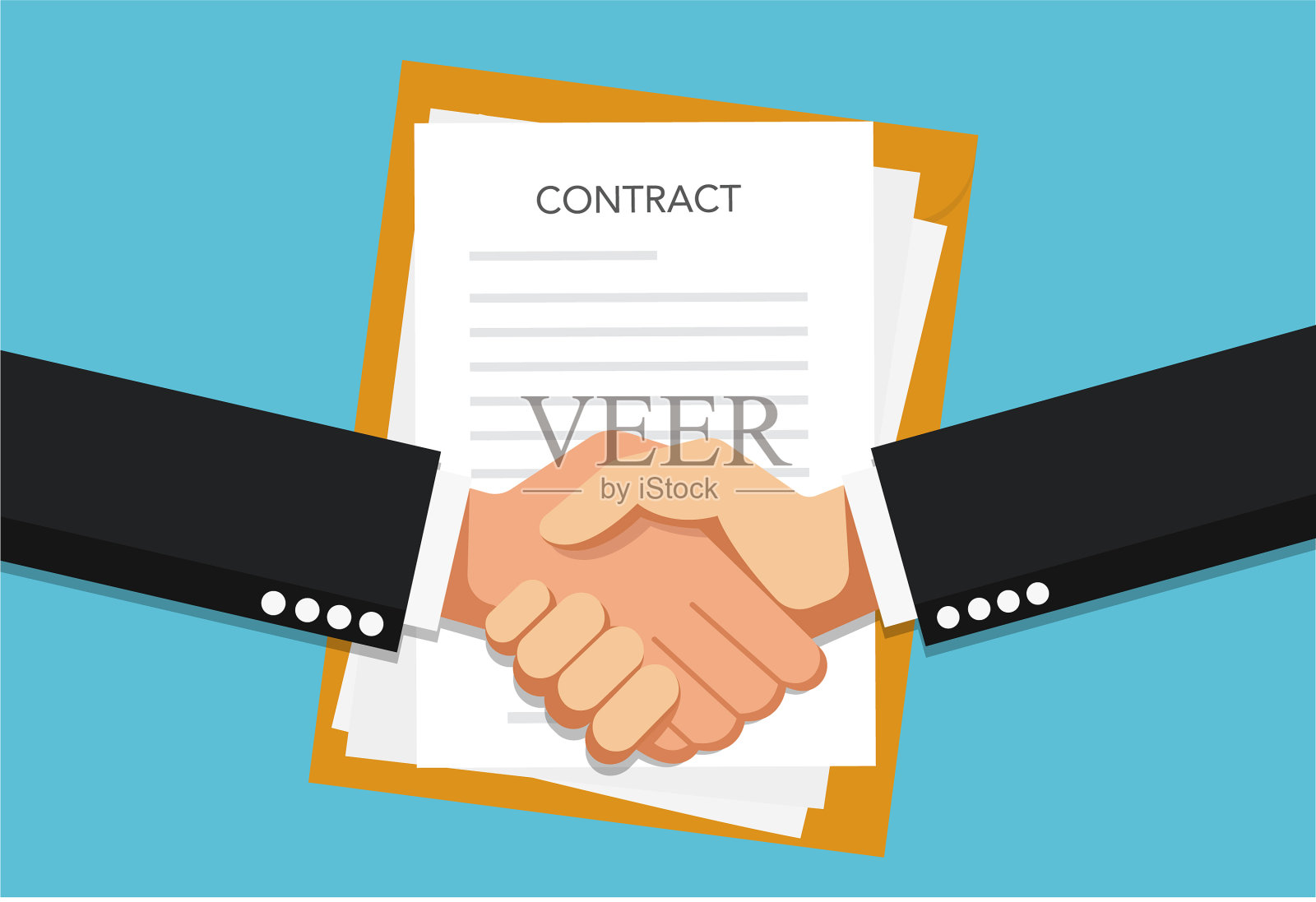 商人握手插画图片素材