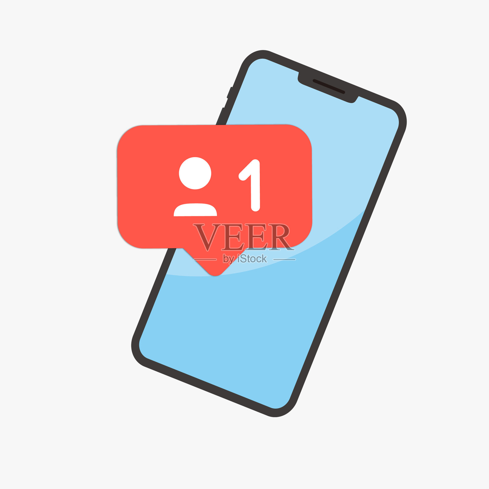 社交网络和移动设备概念图图标素材