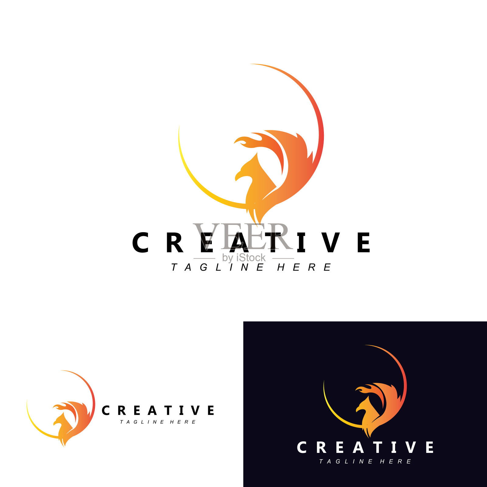 简单的动物鸟图标矢量标志设计元素图片