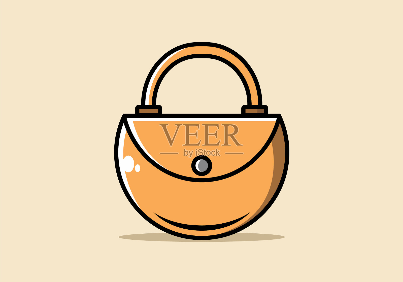 橙色的女士包插画图片素材