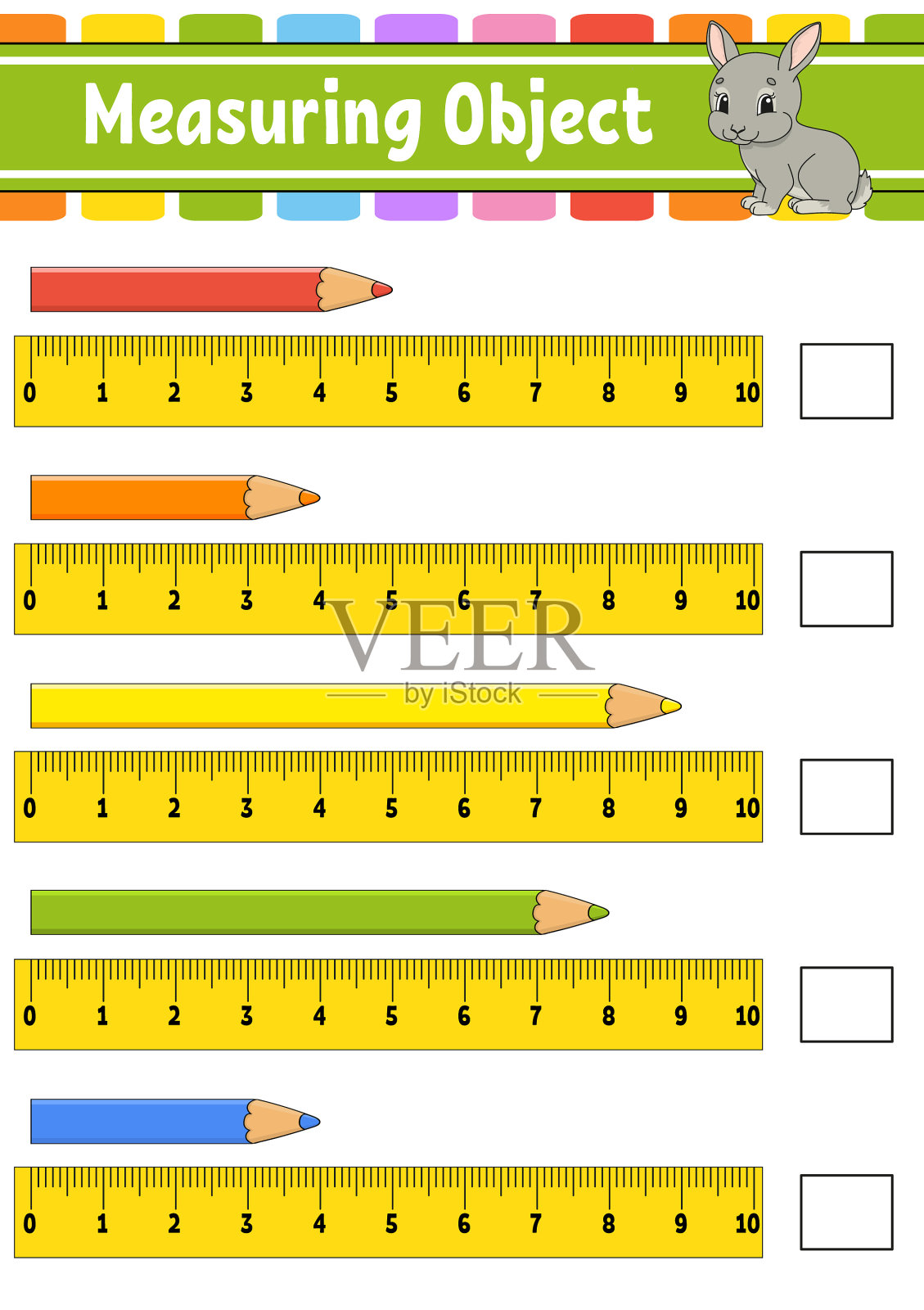 用尺子教育发展测量对象插画图片素材