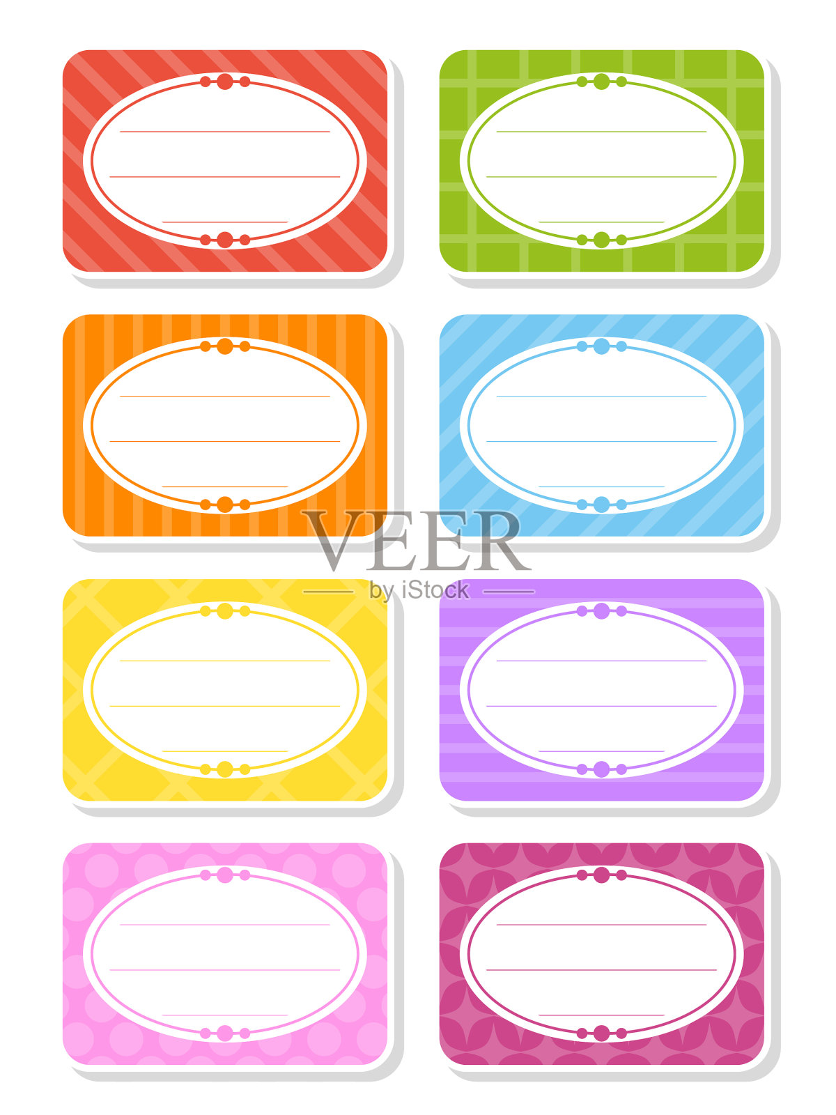 设置贴纸设计空模板名称标签插画图片素材